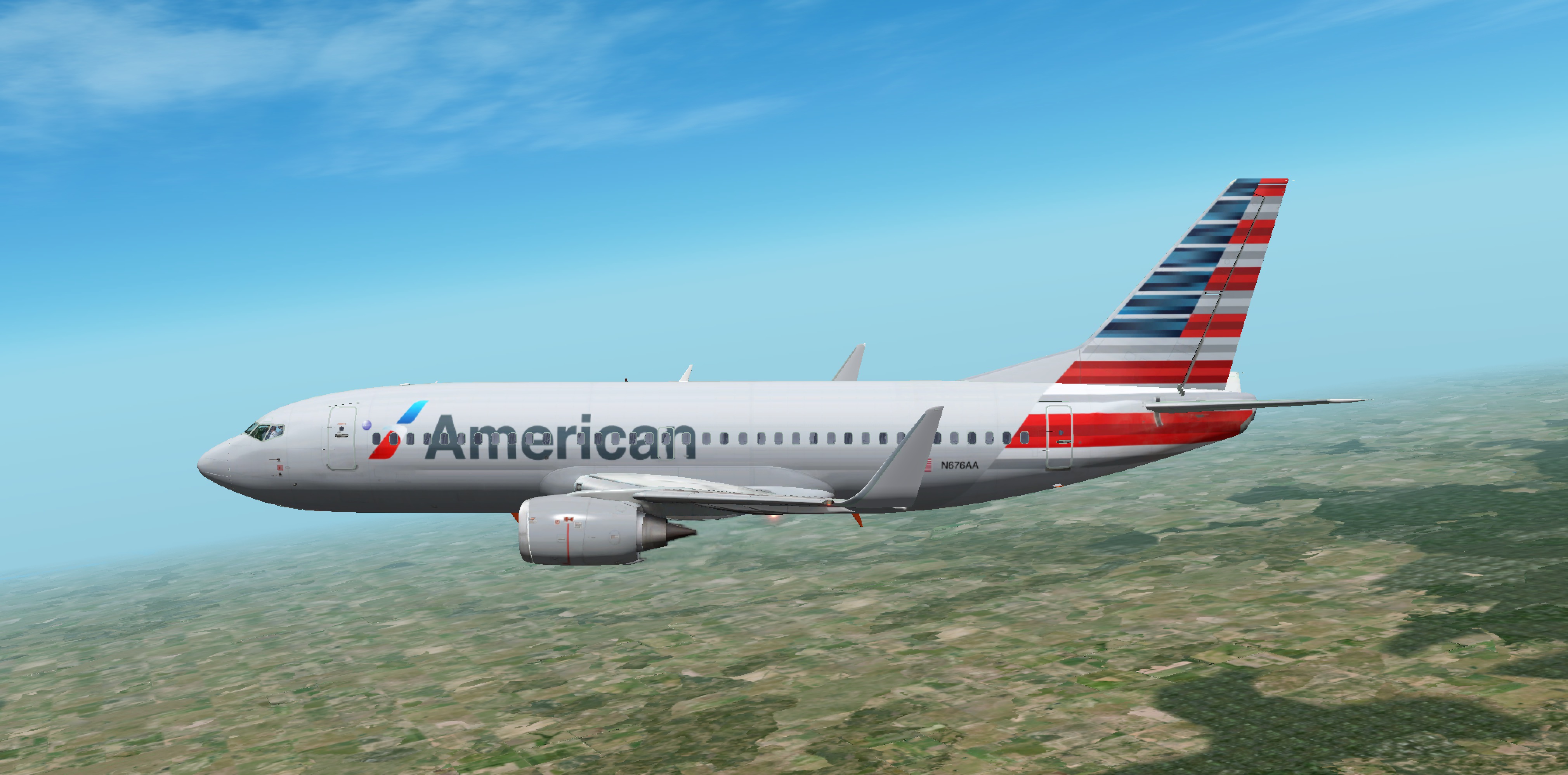 アメリカン・イーグル IXEG 737-300 American (Current) [Fictional] N676AA - IXEG 737