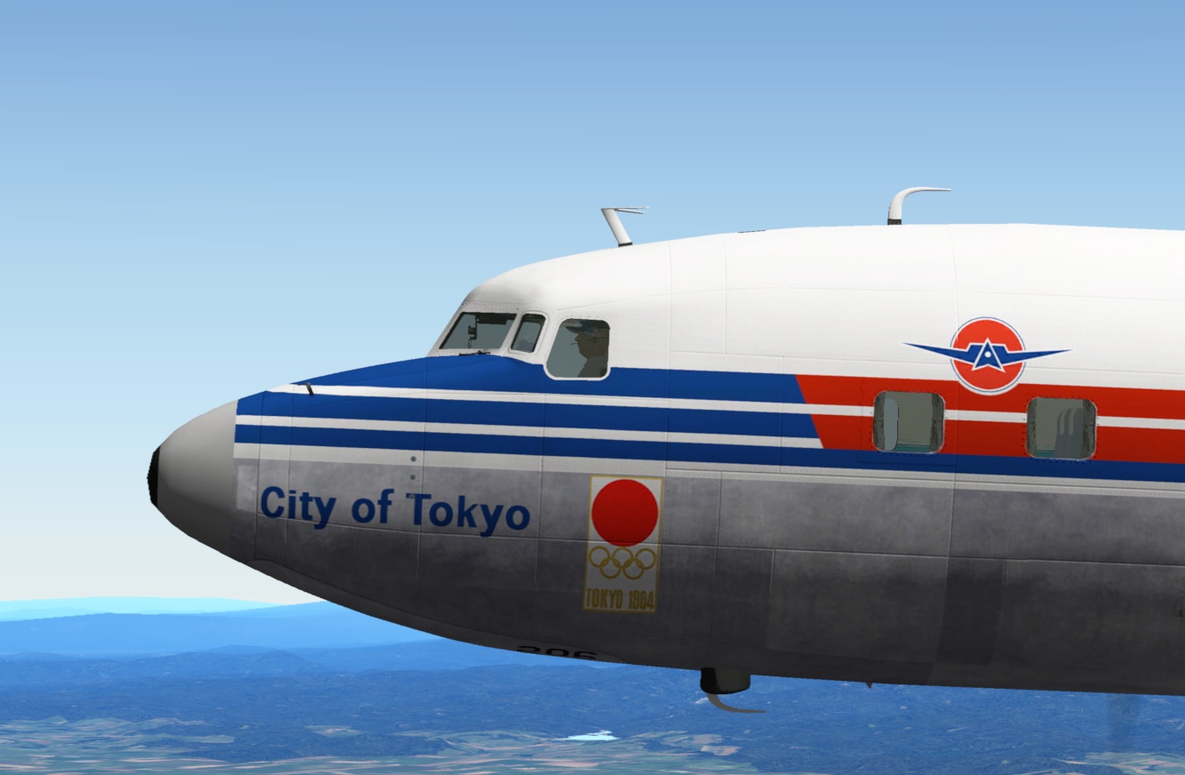JAL 1964 Tokyo Olympics livery PMDG DC-6 - Vintage - X-Pilot