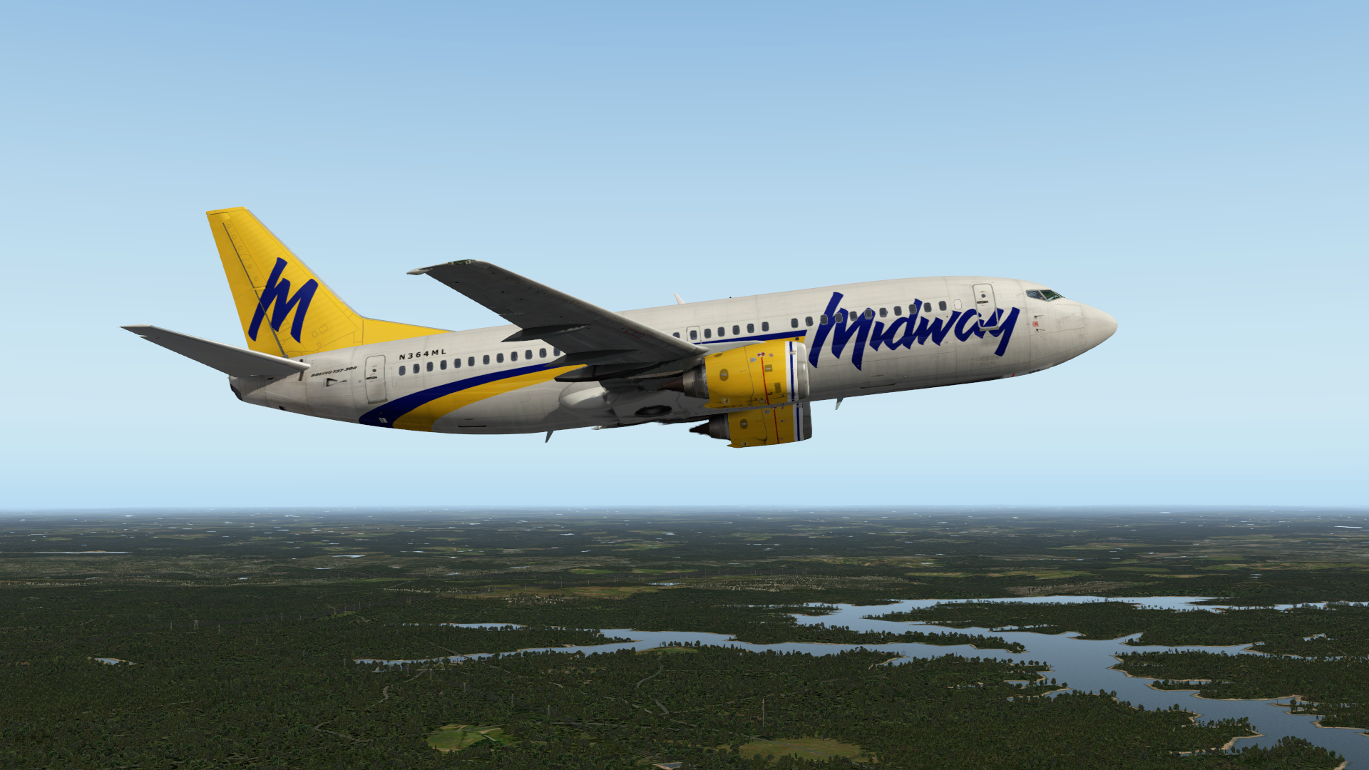 Midway Airlines Fictional Livery for IXEG 737 Classic - IXEG 737