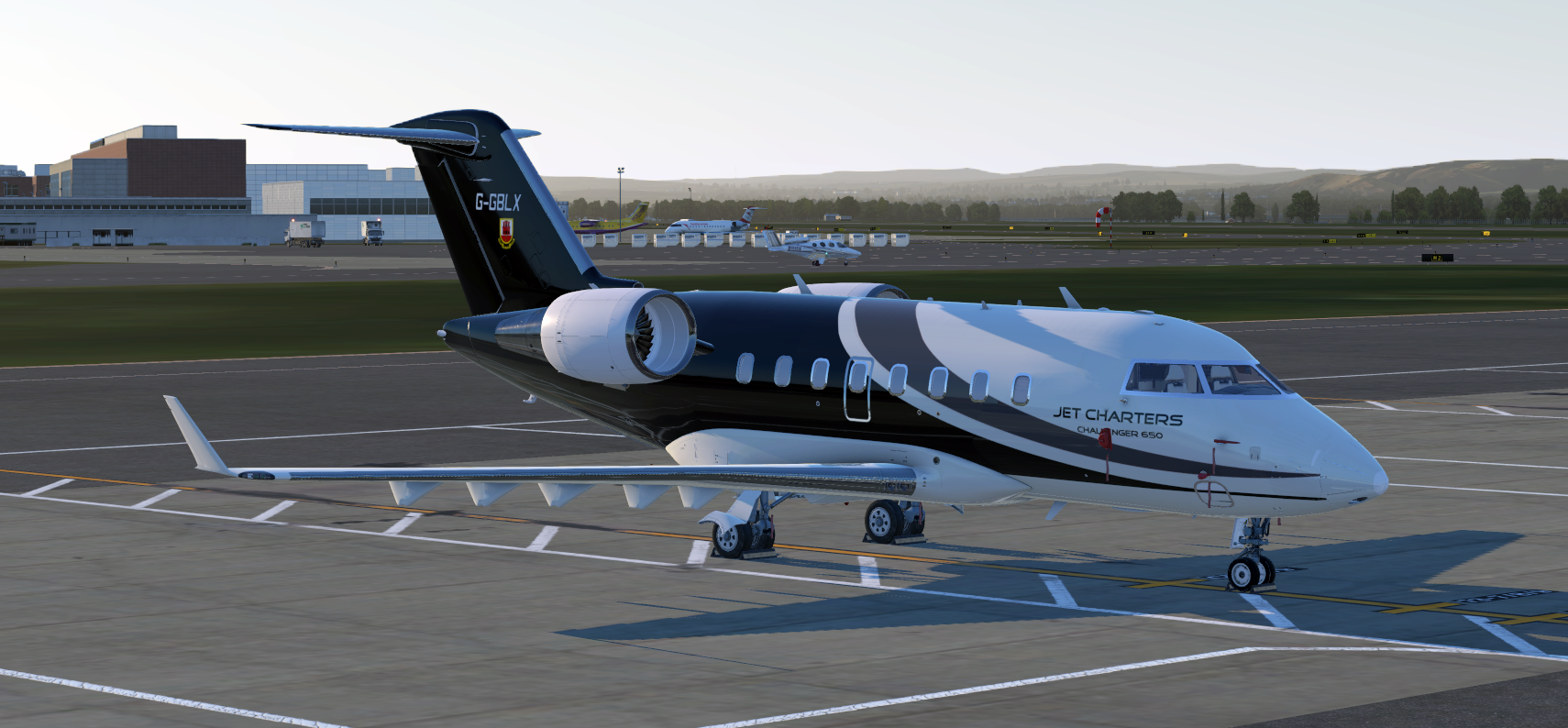 Challenger 650 - Jet Charters livery variant. (Grey / Black)